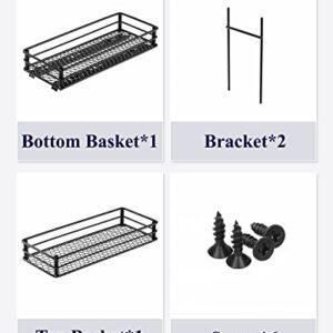 Kitsure Spice Rack Organizer for Cabinet - 2 Packs, Easy-to-Install Pull Out Spice Cabinet Organizers, 4.33''Wx10.23''Dx8.54''H Slide Out Spice Racks