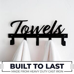 Aesthetic Bathroom Towel Rack for Wall Mount – Space Saving and Easy to Install Towel Holder Hooks - The Perfect Addition to Your Bathroom Decor