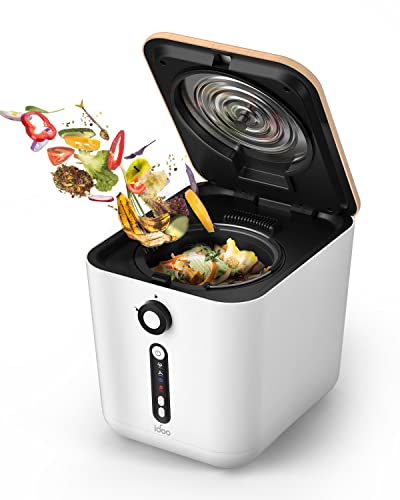 iDOO Smart Kitchen Composter, Electric Food Compost Bin, Indoor Countertop Food Cycler, Home Automated Composting Machine, Odorless and Compact Mixer Grinder, 3L Capacity Turn Waste to Compost