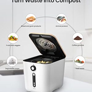 iDOO Smart Kitchen Composter, Electric Food Compost Bin, Indoor Countertop Food Cycler, Home Automated Composting Machine, Odorless and Compact Mixer Grinder, 3L Capacity Turn Waste to Compost