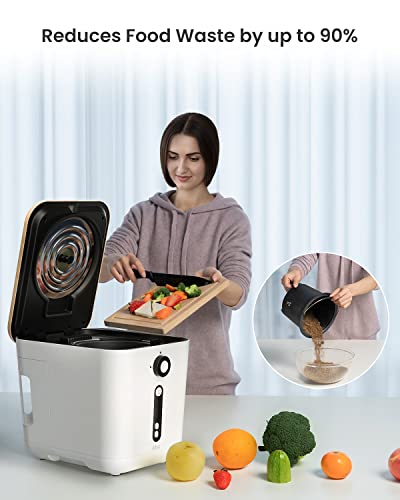 iDOO Smart Kitchen Composter, Electric Food Compost Bin, Indoor Countertop Food Cycler, Home Automated Composting Machine, Odorless and Compact Mixer Grinder, 3L Capacity Turn Waste to Compost