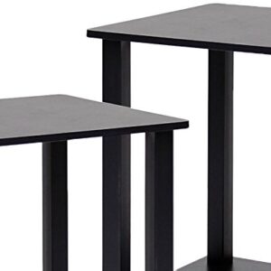 Furinno Simplistic Set of 2 End Table, Espresso/Black