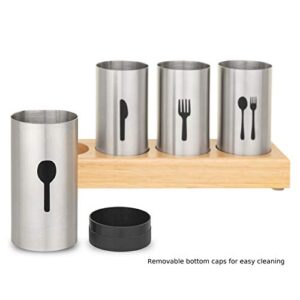 Blissful Home Stainless Steel Flatware & Silverware Cutlery Holder Caddy - Easily Organize Your Spoons, Knives, Forks, etc - Ideal for Kitchen, Dining, Entertaining, Picnics, and Much More…