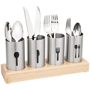 Blissful Home Stainless Steel Flatware & Silverware Cutlery Holder Caddy - Easily Organize Your Spoons, Knives, Forks, etc - Ideal for Kitchen, Dining, Entertaining, Picnics, and Much More…