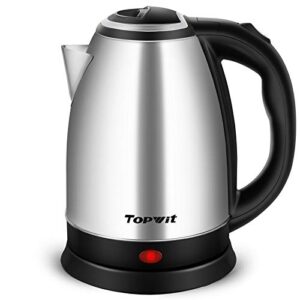 topwit electric kettle hot water kettle, 2.0l stainless steel electric tea kettle & coffee kettle, bpa-free water warmer with fast boil, auto shut-off & boil dry protection