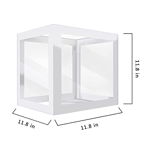 QPEY Baby Boxes with Letters for Baby Shower,Clear Baby Shower Decorations Block Boxes,Transparent Balloon Box Backdrop for Baby Shower & Birthday Party,4PCS