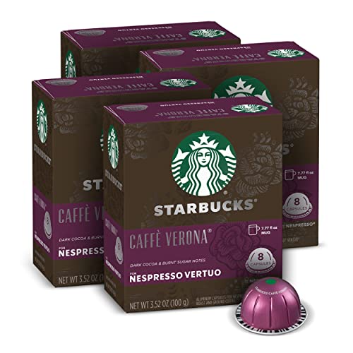 Starbucks by Nespresso Dark Roast Caffè Verona Coffee (32-count single serve capsules, compatible with Nespresso Vertuo Line System)