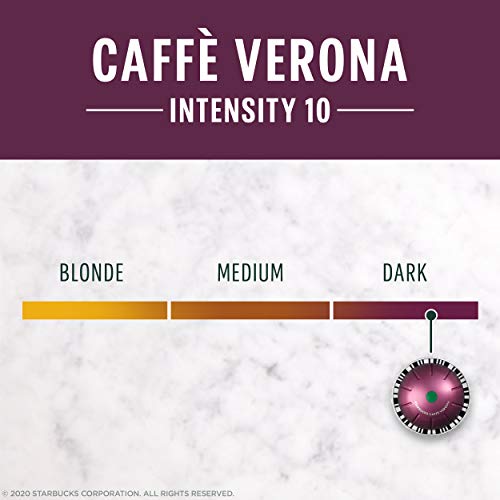 Starbucks by Nespresso Dark Roast Caffè Verona Coffee (32-count single serve capsules, compatible with Nespresso Vertuo Line System)