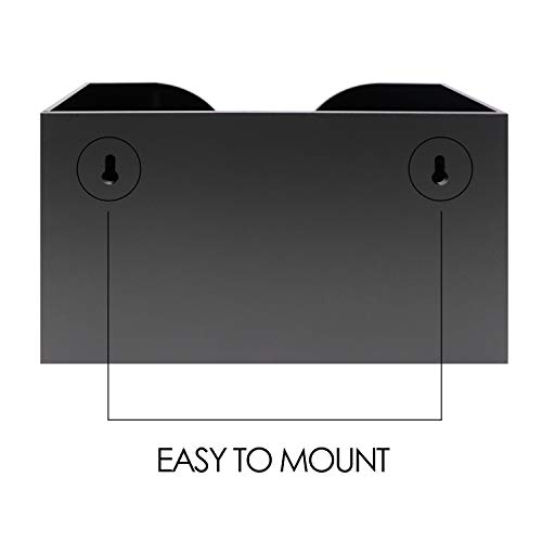 Essentially Yours Acrylic Folded Paper Towel Holder - Wall Mounted or Freestanding | Dispenser for Multifold, Trifold, and C Fold Napkins (Black)