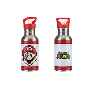 Paladone Super Mario Metal Straw Water Bottle, One Size, Multicolor