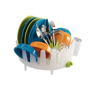 Chef'n 401-281-004 DishGarden Dish Rack, 14 x 13.25 x 6.5 inches, White/Green