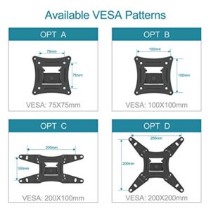 EVERVIEW Full Motion TV Monitor Wall Mount Bracket Articulating Arms Swivel Tilt Extension Rotation for Most 13-42 Inch LED LCD Flat Curved Screen Monitors & TVs, Max VESA 200x200mm up to 44lbs