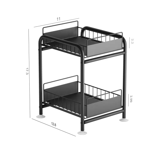 Under Sink Organizers and Storage, Stainless Steel 2-Tier Bathroom Organizer Counter, Kitchen Sink Organizers, Spice Rack, Organizers and Storage for Bedroom, Kitchen,Bathroom.