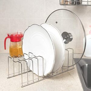 Slideep Pot Pan Lid Holder Rack Organizer, Kitchen Dish Plate Storage Organizer and Drying Rack, Bakeware Pot Lid Rack Holder Organizer, Pantry and Cabinet Holder