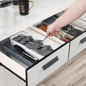 Foil and Plastic Wrap Organizer and Expandable Silverware Organizer Storage Tray