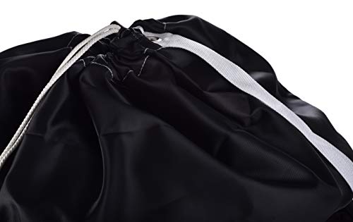 Shoulder Strap Laundry Bag - Drawstring Locking Closure, Durable Nylon Material, Large Capacity, Heavy Duty Stitching, Hands Free Carrying, Perfect for Laundromat or College Dorm. (Black | 30" x 40")