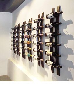 wall mounted wine rack | rustic barrel stave hanging wooden wall-mounted wine rack…