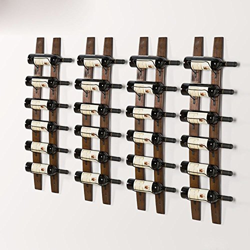 Wall Mounted Wine Rack | Rustic Barrel Stave Hanging Wooden Wall-Mounted Wine Rack…