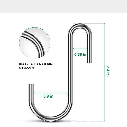 CZYJOE 30 Pack Heavy Duty S Hooks Pan Holders Pot Rack Hooks for Hanging Kitchenware, Utensils, Mugs, Bags, Plants, Clothes