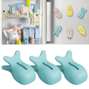 BLMIEDE Fun Bag Clip with Magnet for Organizing and Sealing Needed Kitchen Storage Clips Suitable for Food Kitchen and Home Strong Magnetic Clips for Refrigerator (D, One Size)