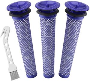 colorfullife 3 + 1 pack pre filters for dyson dc58, dc59, v6, v7, v8 vacuum. replacements part # 965661-01. 3 filters kit for dyson filter replacements
