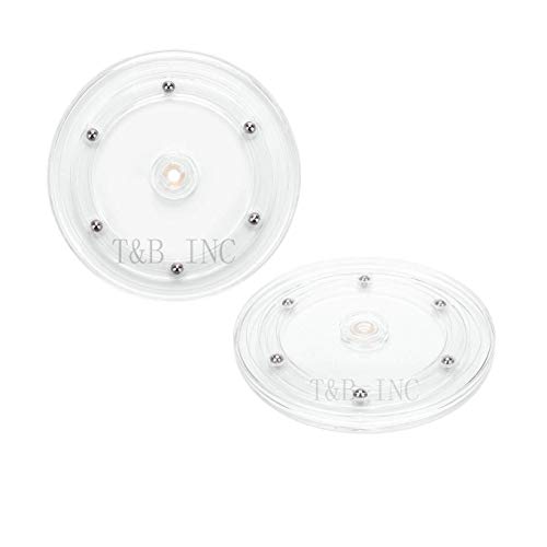 TamBee 2PC 6 inch Lazy Susans Turntable Organizer White Acrylic for Spice Rack Table Cake Kitchen Pantry Decoratin