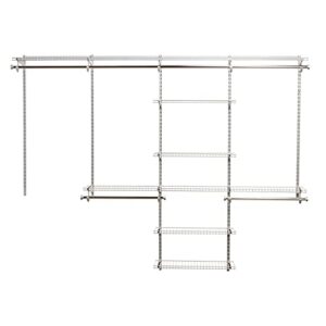 Rubbermaid Configurations Custom Add On Closet Shelving & Closet Organizer Kit, 48-Inch, Titanium, Organization/Storage for Clothes/Shoes/Jackets/Purse