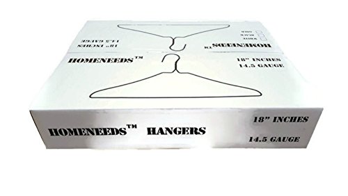 100 White Wire Hangers 18" Standard White Clothes Hangers (100, White)