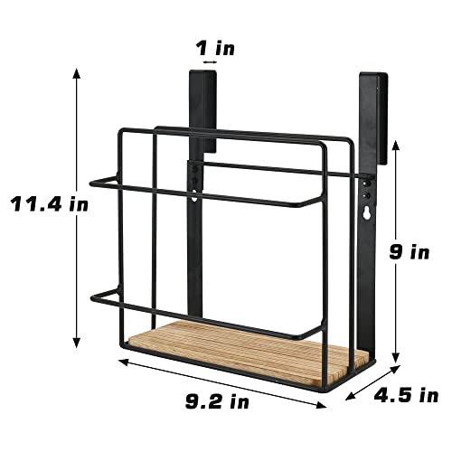 VOOTTOU Cabinet Door Organizer with Towel Bar, Under Cabinet Shelf Organizer, Cutting Board Organizer for Kitchen, Dual Purpose Over The Cabinet Organizer for Cutting Board Aluminum Foil, Wrap