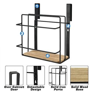 VOOTTOU Cabinet Door Organizer with Towel Bar, Under Cabinet Shelf Organizer, Cutting Board Organizer for Kitchen, Dual Purpose Over The Cabinet Organizer for Cutting Board Aluminum Foil, Wrap