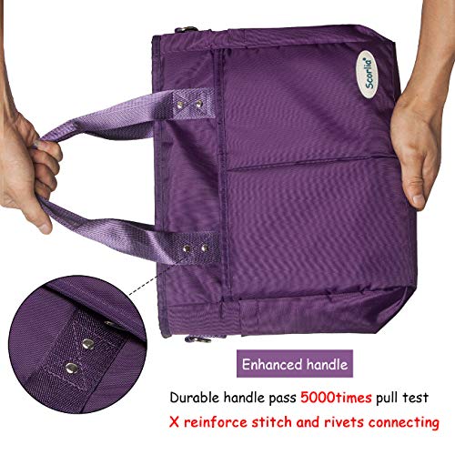 Scorlia Insulated Lunch Bags for Women Work, Extra Large Lunch Tote Bag With Removable Shoulder Strap, Durable Reusable Cooler lunch Box with Side Pockets, Tall Drinks Holder for Women&Men, Purple