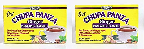 Tea CHUPA Panza, Tea Based ONGINGER Root, PINNEAPPLE, Flaxseed & Cinnamon (30 Tea Bags/0.10 oz Each) (2-Pack)