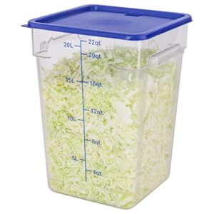 lid only: met lux food storage container lid, 1 square marinating container lid – fits 12, 18 and 22 quart containers, with date indicator, blue plastic lid, containers sold separately