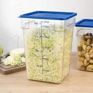 LID ONLY: Met Lux Food Storage Container Lid, 1 Square Marinating Container Lid - Fits 12, 18 And 22 Quart Containers, With Date Indicator, Blue Plastic Lid, Containers Sold Separately