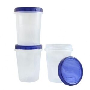 ph clear plastic food and storage containers 32 oz with screw-on lids 3 pack