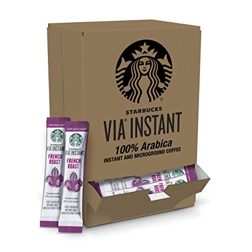 Starbucks VIA Instant Coffee—Dark Roast Coffee—French Roast—100% Arabica—1 box (50 packets)