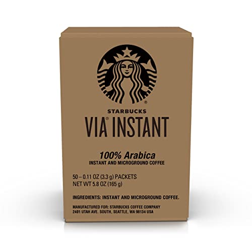 Starbucks VIA Instant Coffee—Dark Roast Coffee—French Roast—100% Arabica—1 box (50 packets)