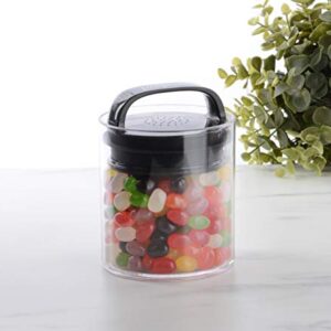 Prepara Evak Fresh Saver, Small-Short Airless Canister with Black handle, 0.5 Quart, Clear