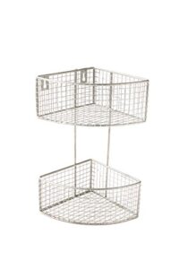 spectrum diversified 2-tier corner basket, satin nickel