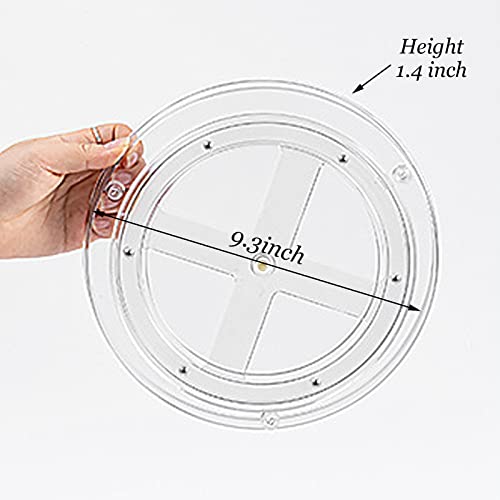 Lazy Susan Turntable for Cabinet, 2 Pack 9.3 inch Clear Lazy Susan Organizer Plastic Makeup Organizer Bathroom Jewelry Holder