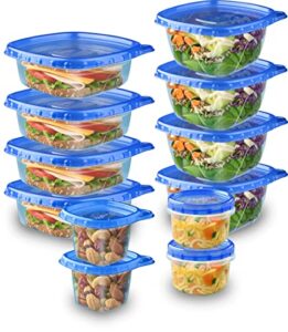 ziploc food storage meal prep containers reusable for kitchen organization, smart snap technology, dishwasher safe, variety pack, 12 count