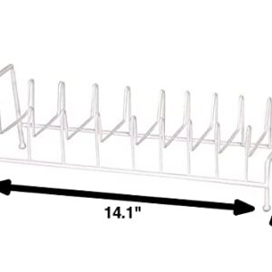 Rocky Mountain Goods Lid Rack for Pots and Pans - Kitchen Lid Rack Organizer - Holds up to 8 Lids - White Rustproof finish - Rubberized grip feet