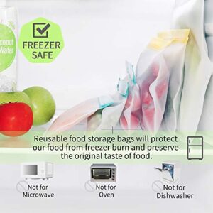 Jagrom 22 Pack Reusable Storage Bags 4 Gallon & 9 Sandwich Lunch Bags & 9 Small Kids Snack Bags For Food, EXTRA THICK Leak Proof Reusable Food Bags, Freezer Bags, Reusable Zipper Bags, BPA FREE…