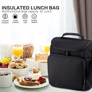 UYLIA Insulated Lunch Bag Women with Five Pockets -Reusable Lunch Box for Men Office Work School Picnic Beach with Adjustable Shoulder Strap,Thermal Cooler Bag for Kids Adult