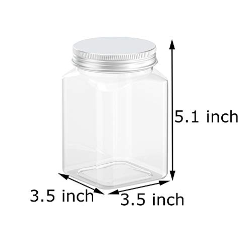 24 Ounce Clear Plastic Jars Storage Containers With Lids For Kitchen & Household Storage Airtight Container 6 PCS