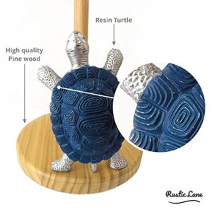 Turtle Paper Towel Holder, Kitchen Countertop Paper Towels Holder, Wooden Paper Towel Holder, Coastal Sea Turtle Decor, Blue Beach House Decor // Rustic Lane