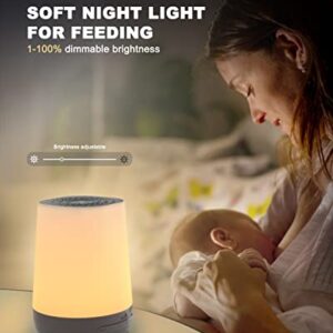 BABYMUST Baby White Noise Machine, Sound Machine with Night Light for Baby Sleeping, 34 Soothing Sounds, App Remote Control, Set Wake up & Sleep Schedule, Timer, Rechargeable, Portable for Travel