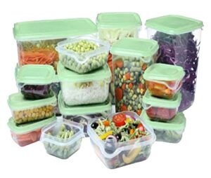 the roh food storage containers with lids airtight for kitchen organization and storage (34pcs) freezer & microwave safe, bpa free leak-proof for lunch box containers-snacks, sandwich & bento box