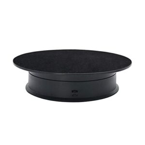 motorized rotating display stand 360 degree automatic revolving platform electric rotating turntable display stand rotating display turntable for photography products and show/black base + black suede