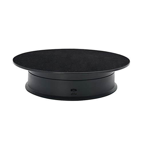 Motorized Rotating Display Stand 360 Degree Automatic Revolving Platform Electric Rotating Turntable Display Stand Rotating Display Turntable for Photography Products and Show/Black base + black suede